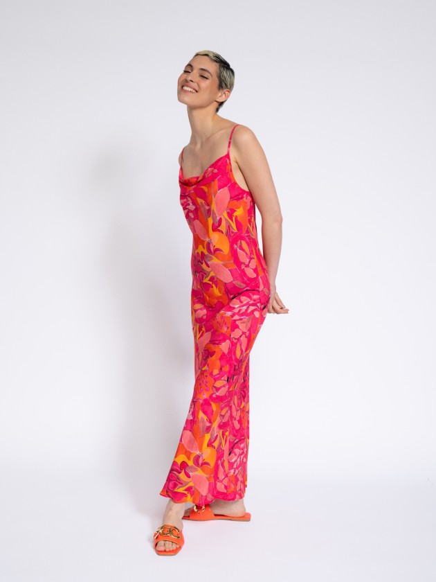 Vestido estampado tropical