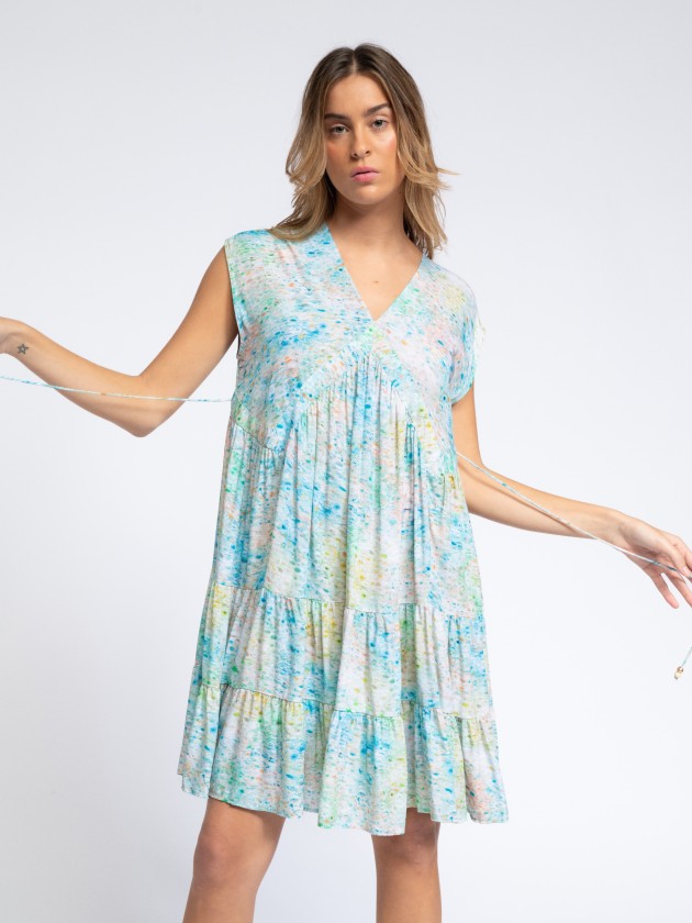 Robe courte imprime