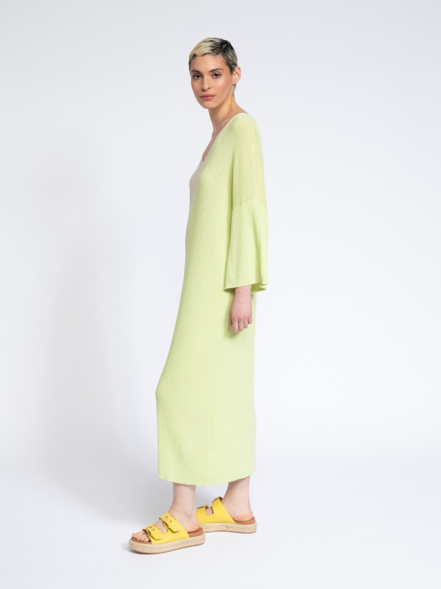 Vestido malha bicolor
