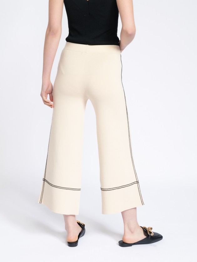 Knit flared trousers