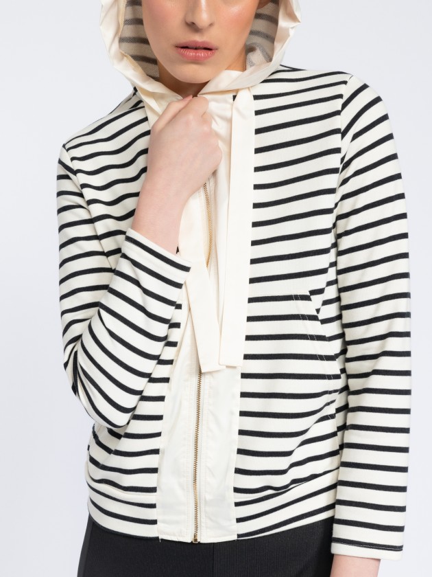 Striped hooded jacket