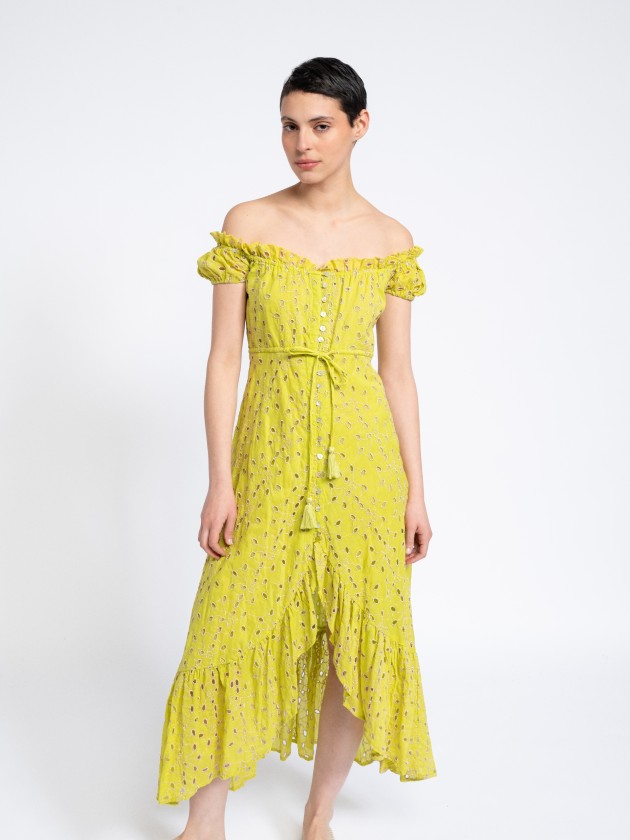 Off the shoulder embroidered dress