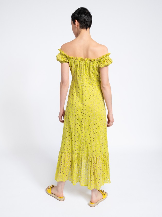 Off the shoulder embroidered dress