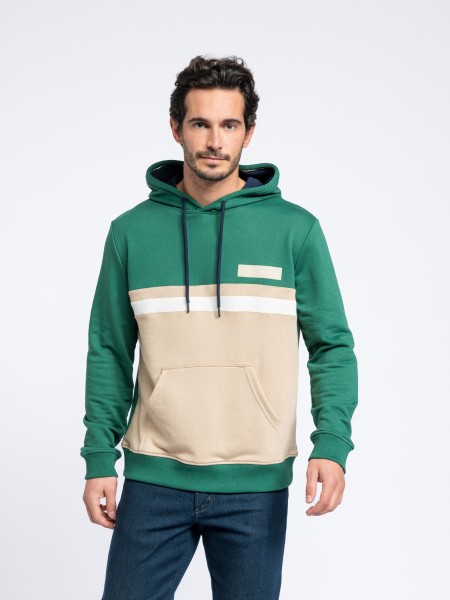 Sweater tricolor com estampado