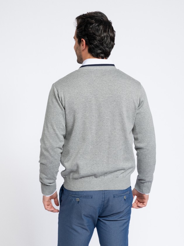 Cardigan com contrastes