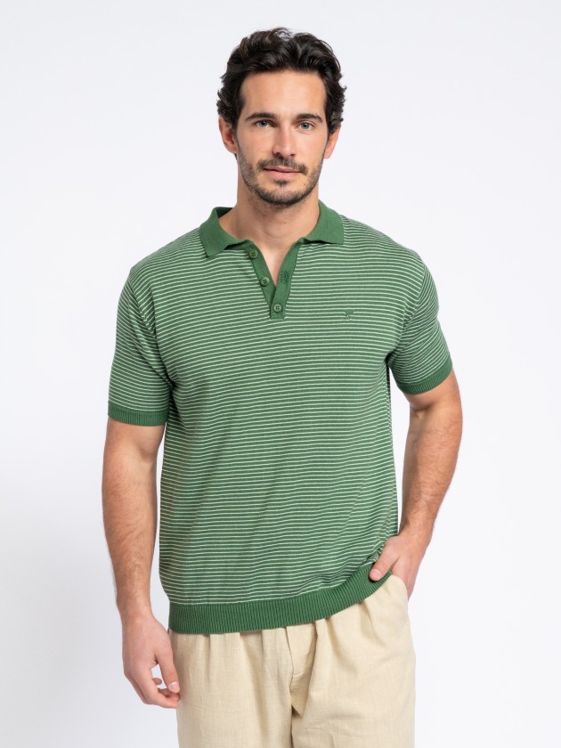 Polo de malhas s riscas