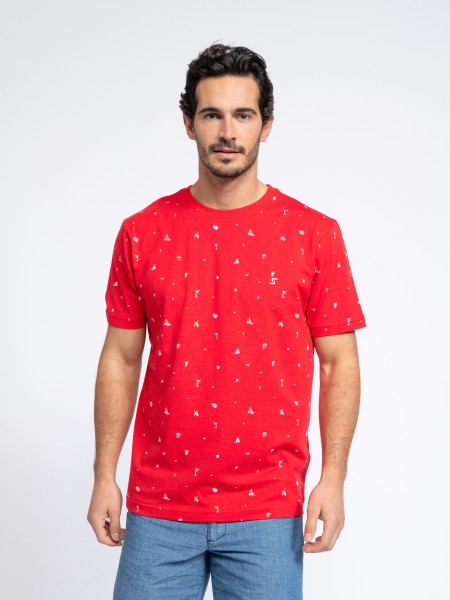 Stamped basic t-shirt with embroidery