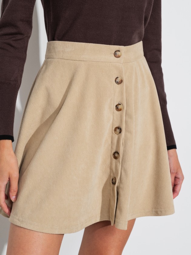 Mini skirt in corduroy