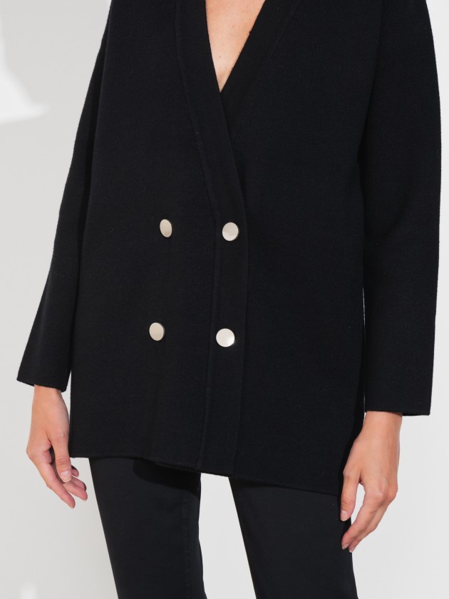 Blazer em malha com botes