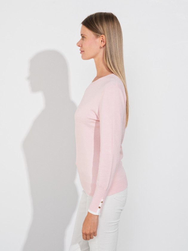 Camisola de malha com decote redondo