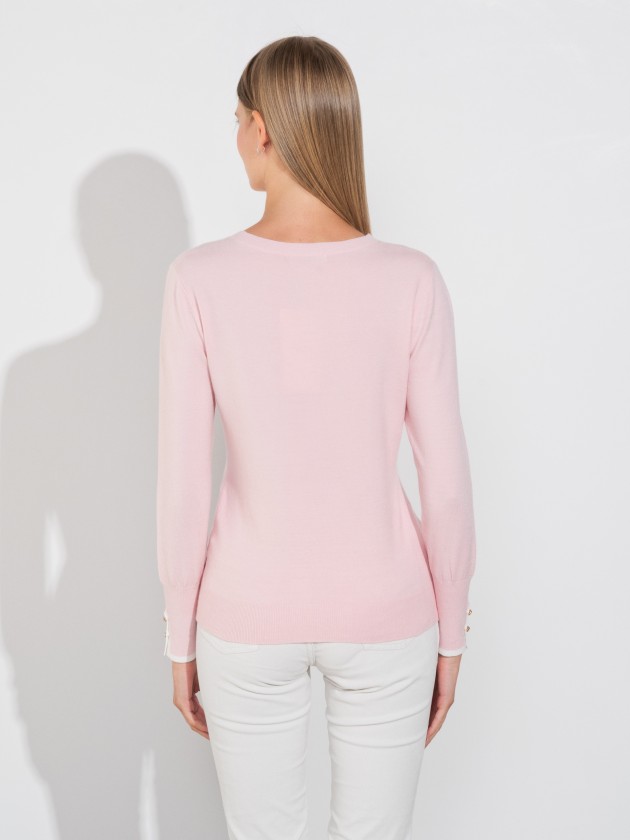 Camisola de malha com decote redondo