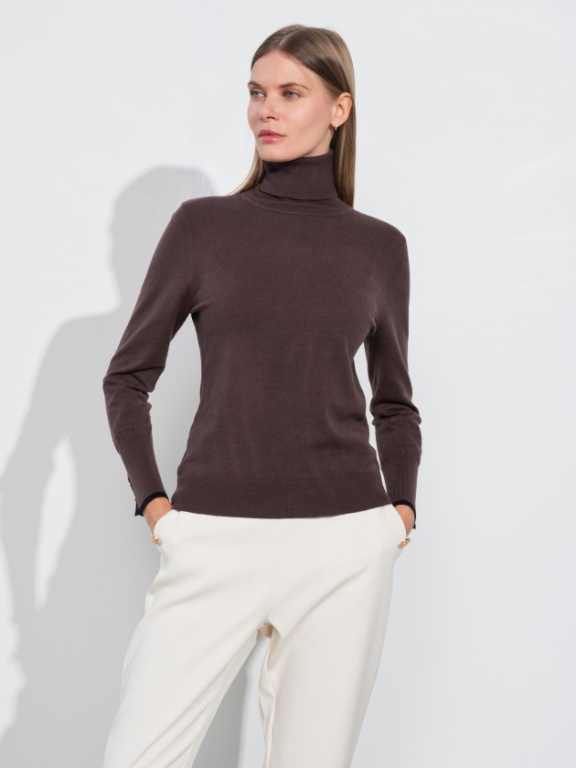 Camisola de malha de gola alta