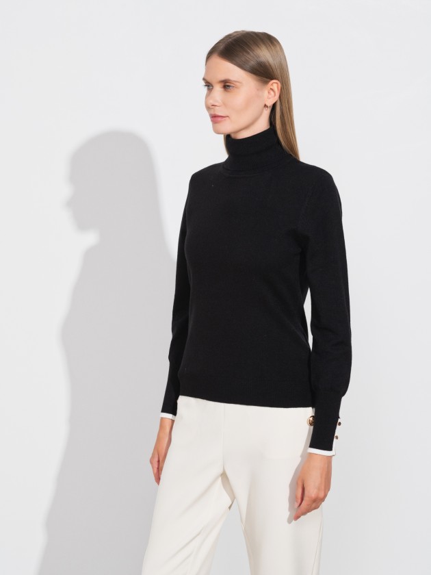Camisola de malha de gola alta