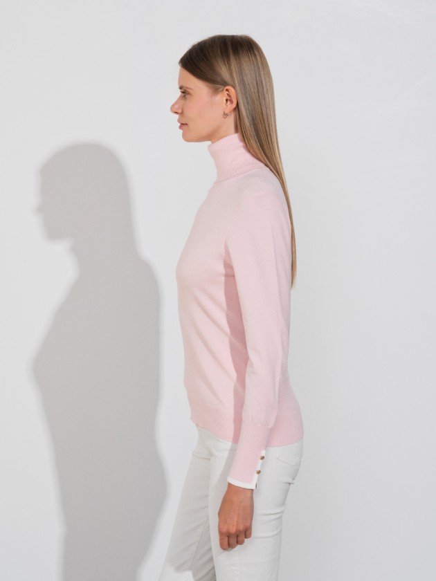Camisola de malha de gola alta