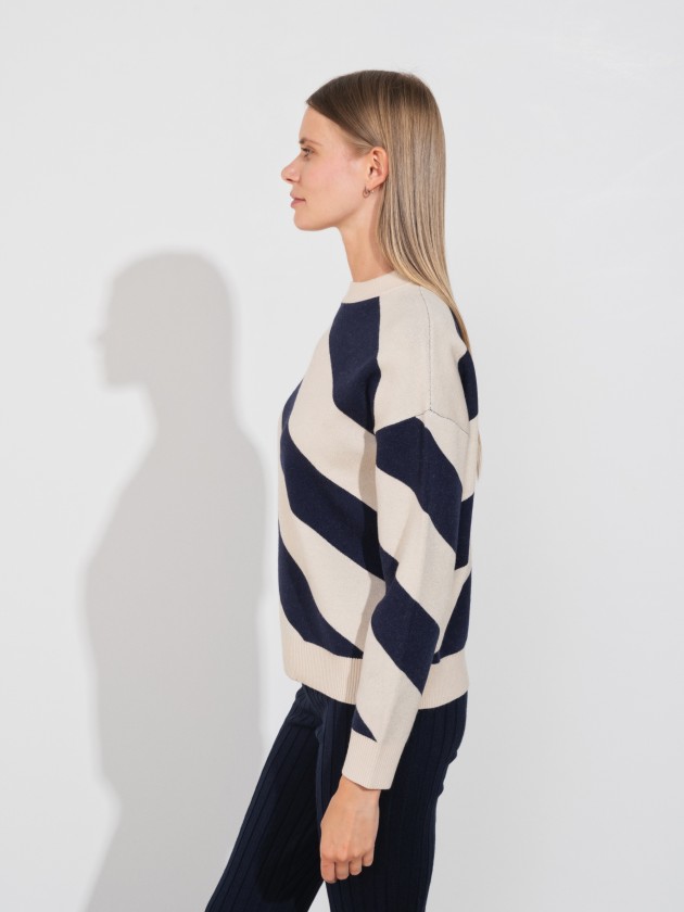 Striped knitwear sweater