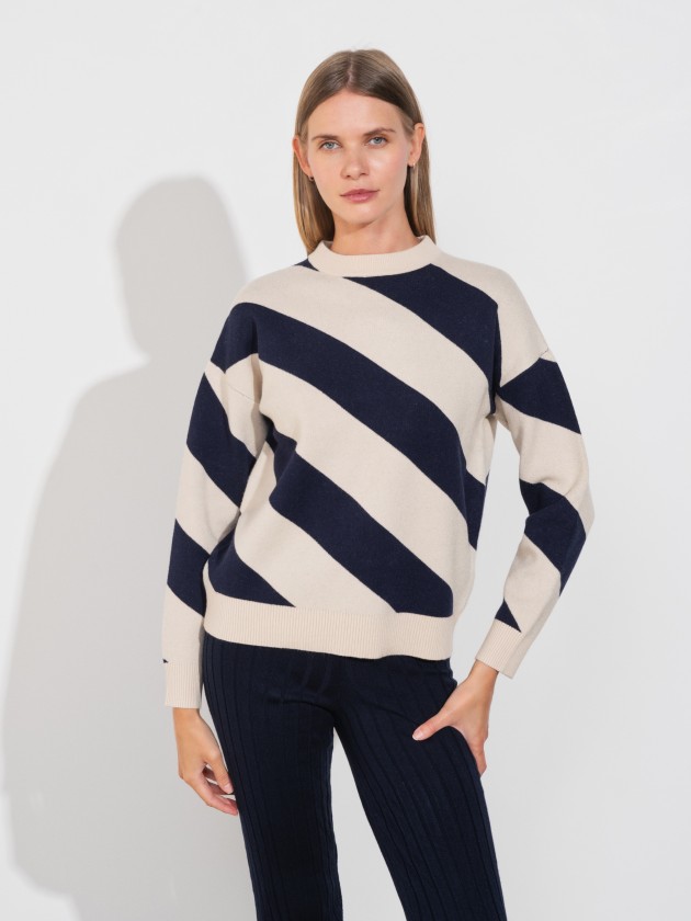 Camisola de malha s riscas