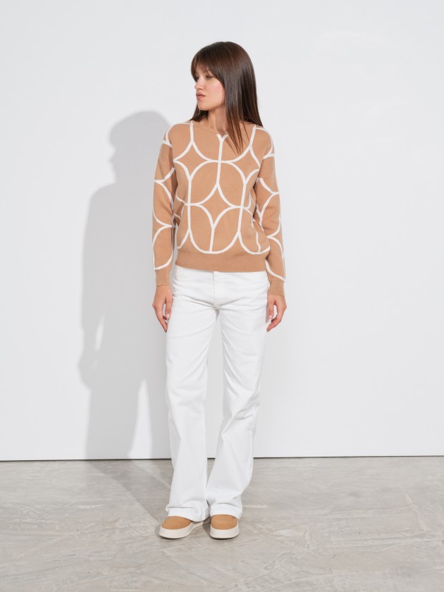 Camisola de malha estampada