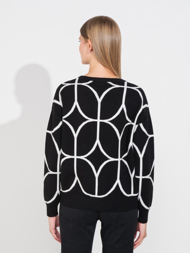 Camisola de malha estampada