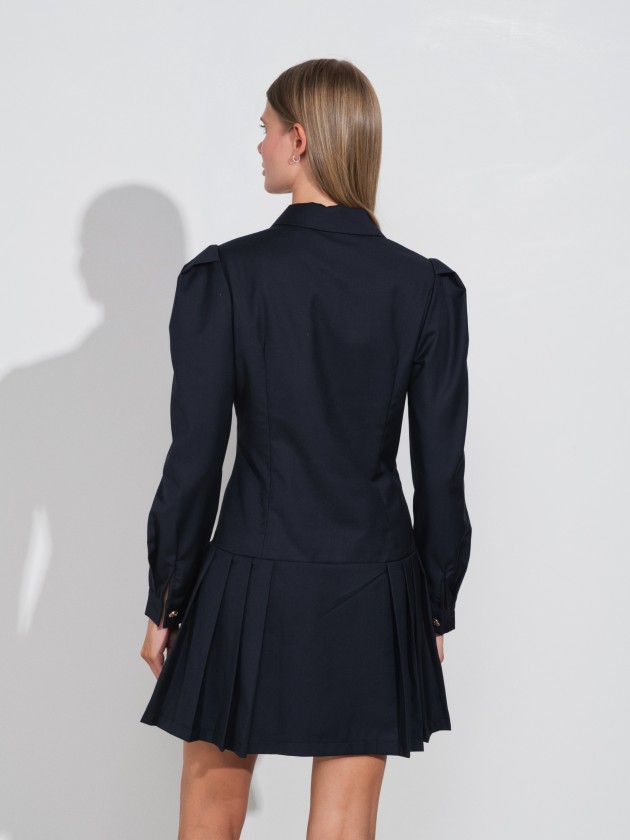 Midi dress with pleated skirt