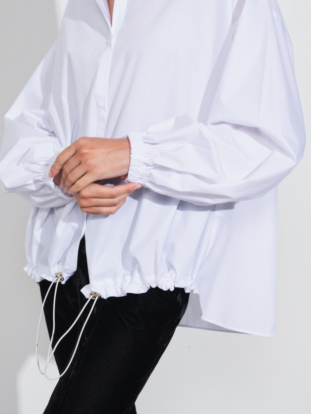 Blusa popelina com cordel ajustvel