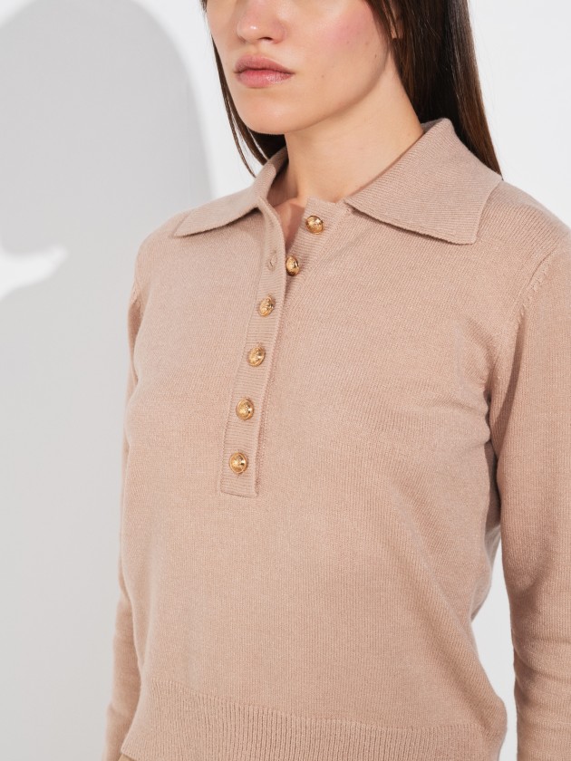 Polo with button detail