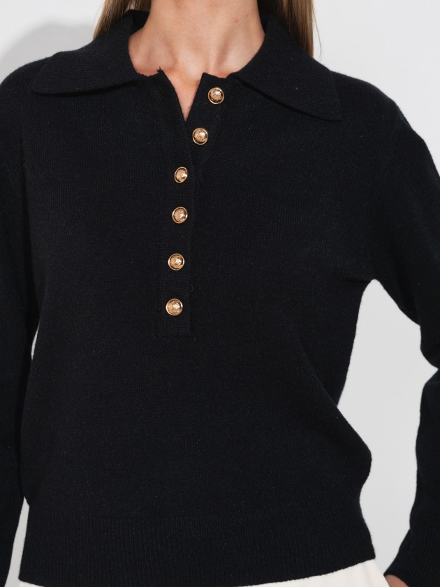 Polo with button detail