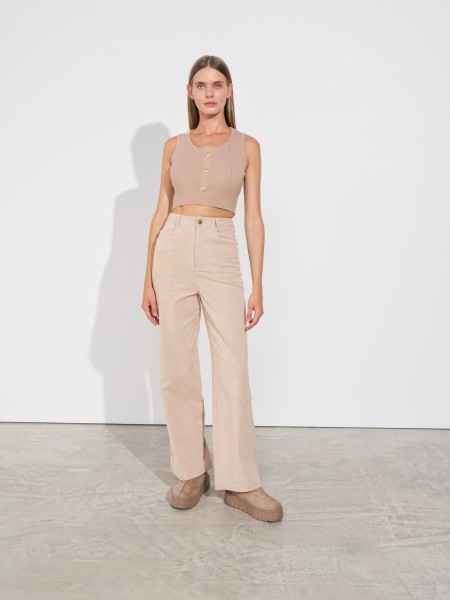 Knitwear crop top with buttons