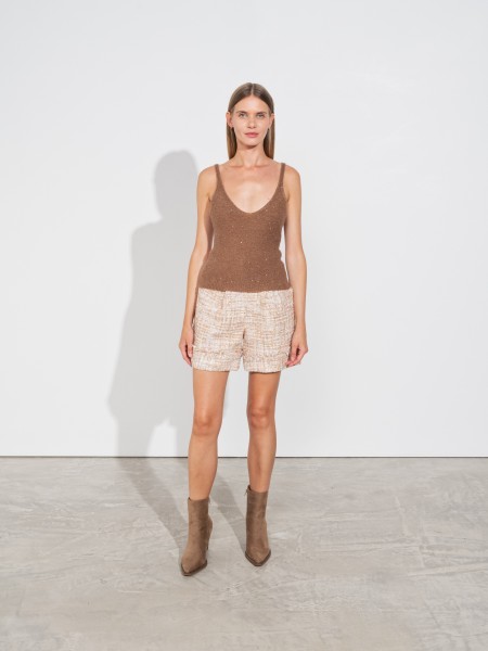 Knitwear top with straps