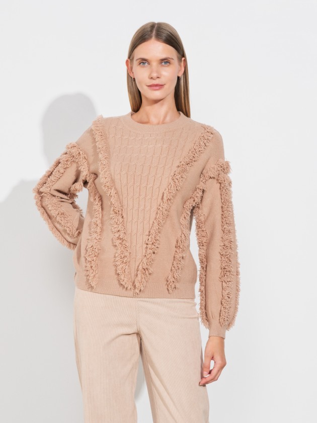 Textured knitwear sweater