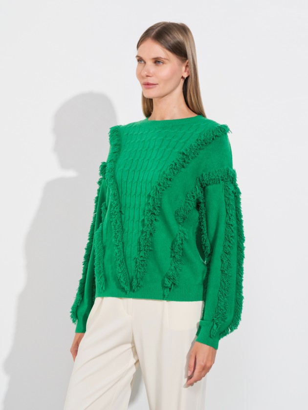 Textured knitwear sweater