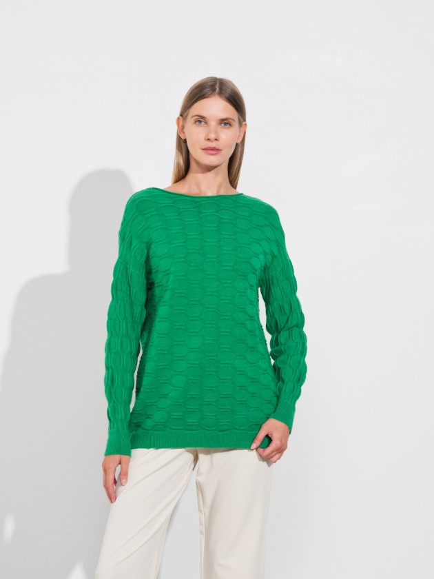 Camisola de malha com textura