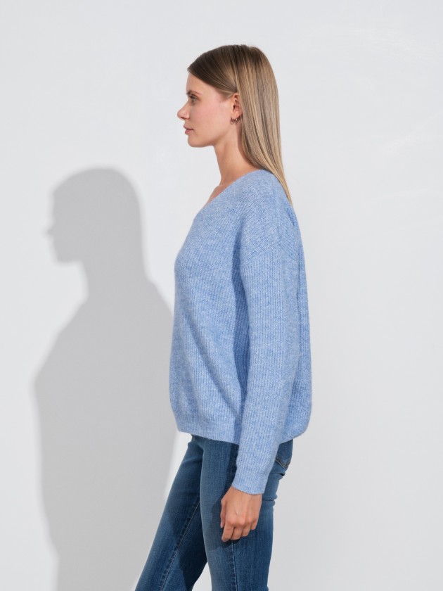 Camisola de malha com decote redondo