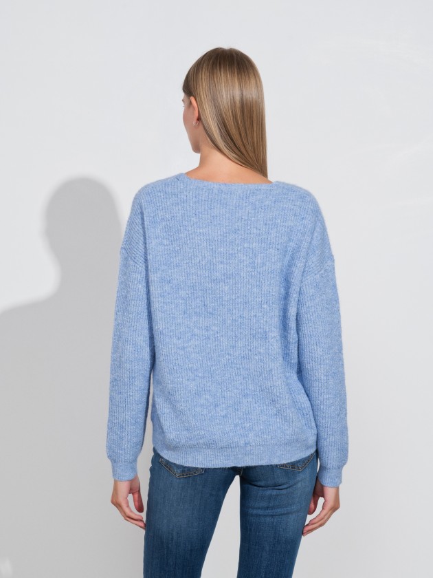 Camisola de malha com decote redondo