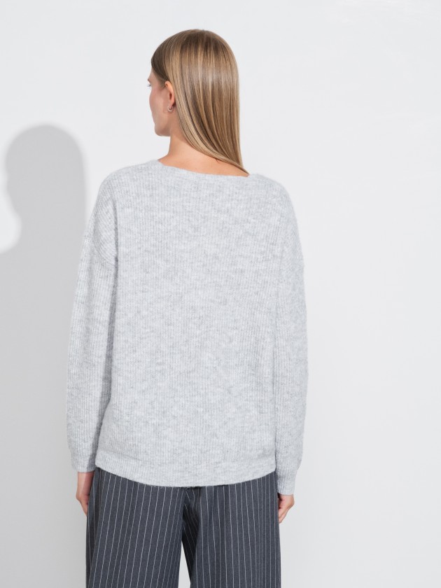 Knitwear sweater with round neckline