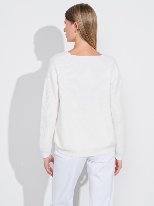 Camisola de malha com decote redondo