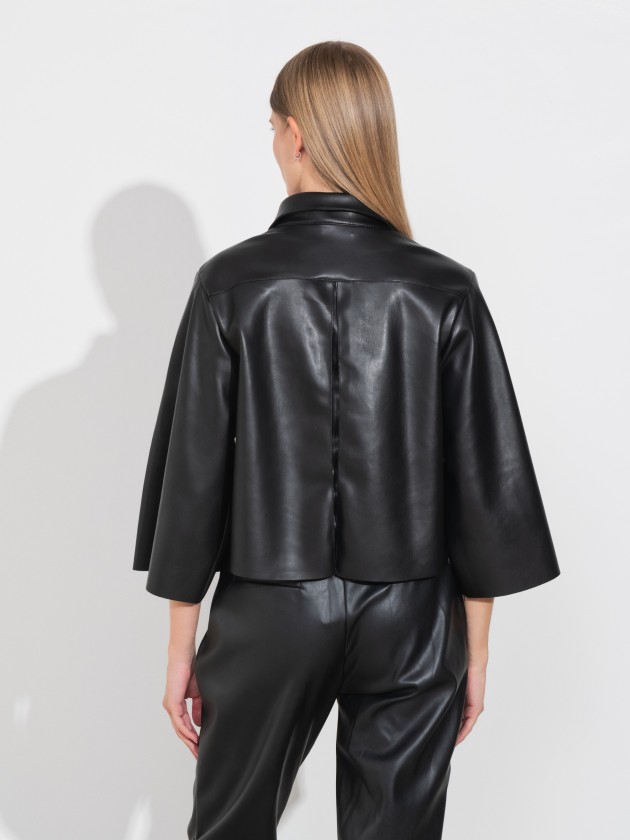 Blusa de mangas largas de polipele