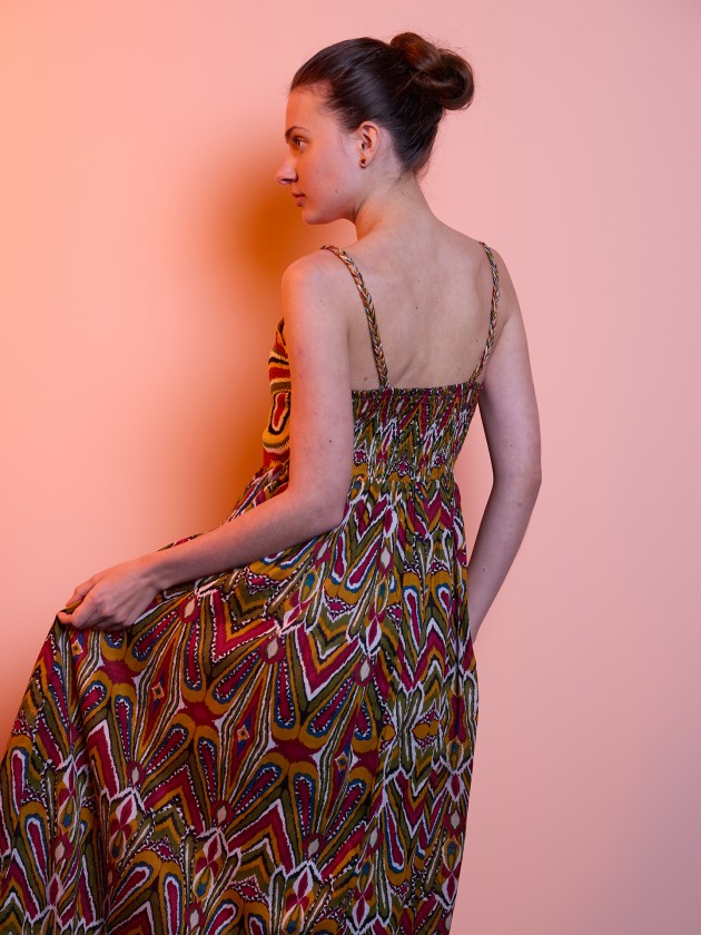 Crochet print dress