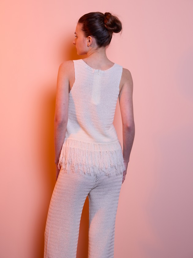 Crochet pants with fringes