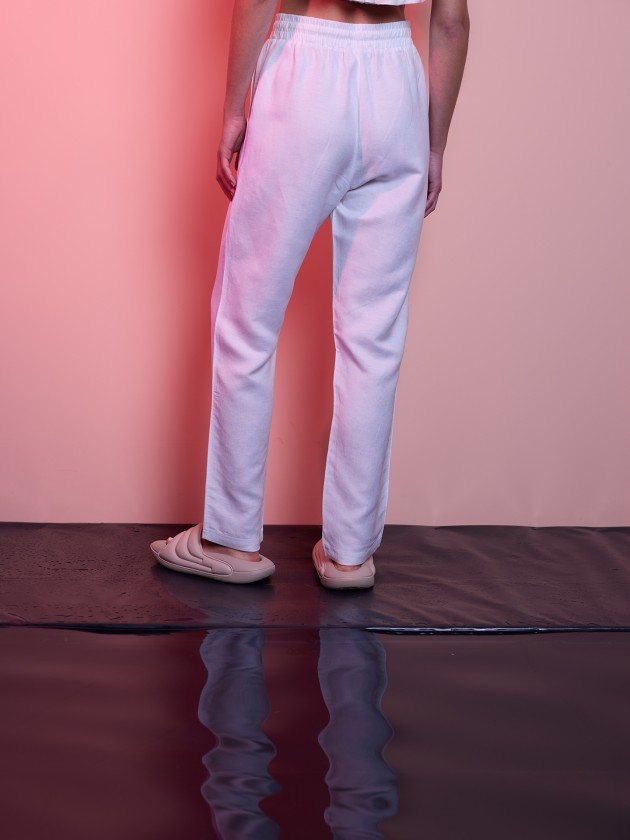 Linen pants with elastic waist