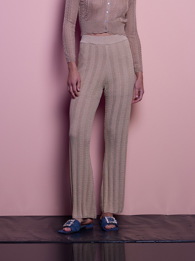 Knitted pants with lurex
