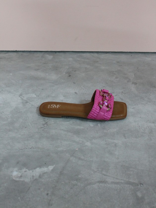 Sandales plates avec applications