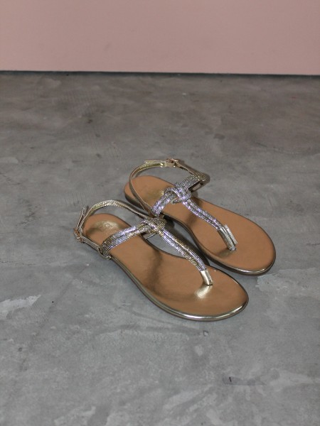 Sandals with metallic straps