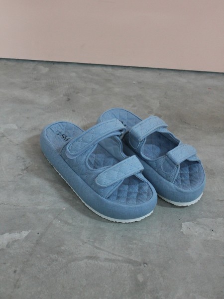 Denim sandals with straps