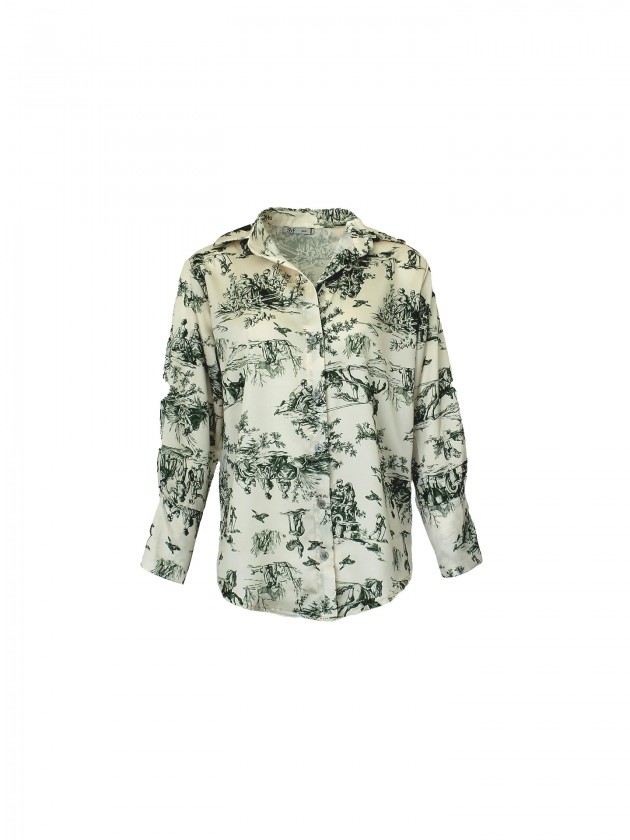 Printed satin shirt