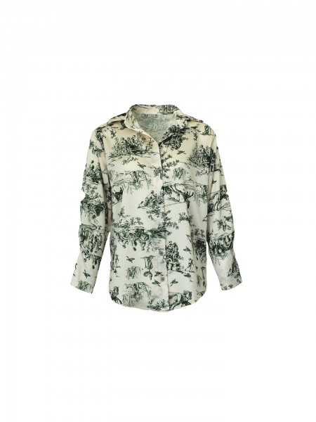 Printed satin shirt