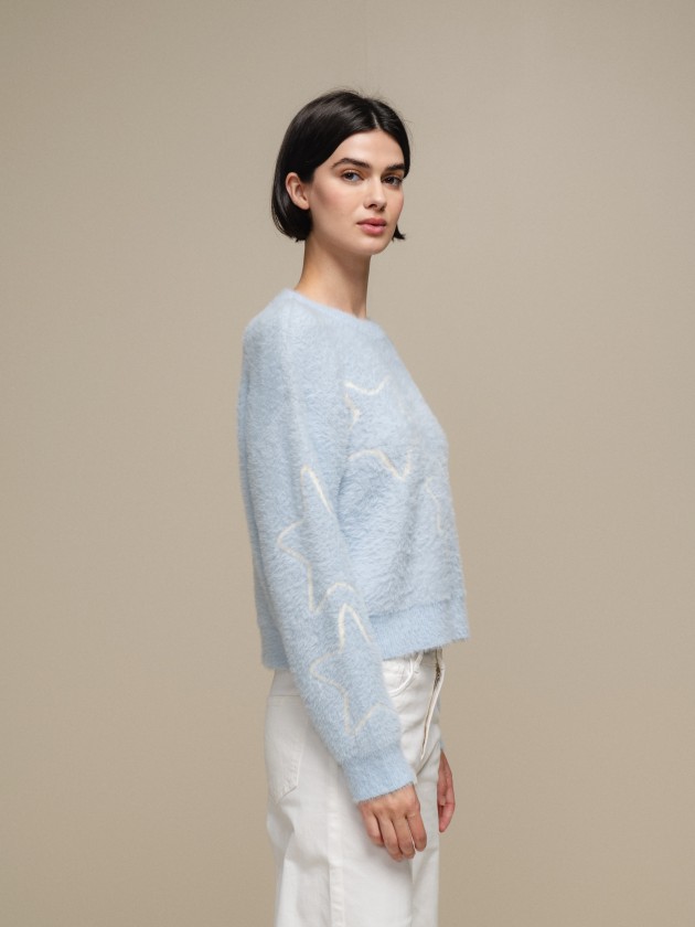 Pull en maille avec toiles