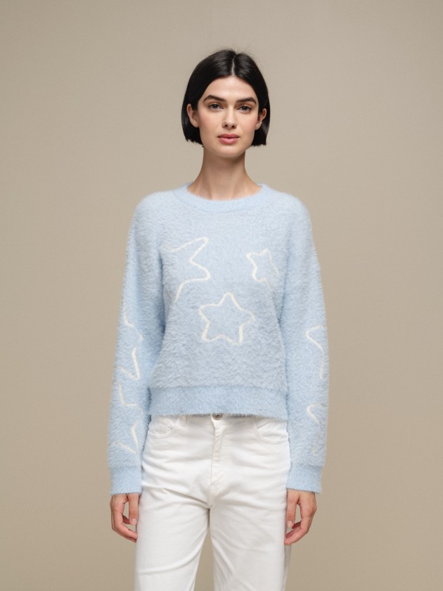 Knit sweater with stars