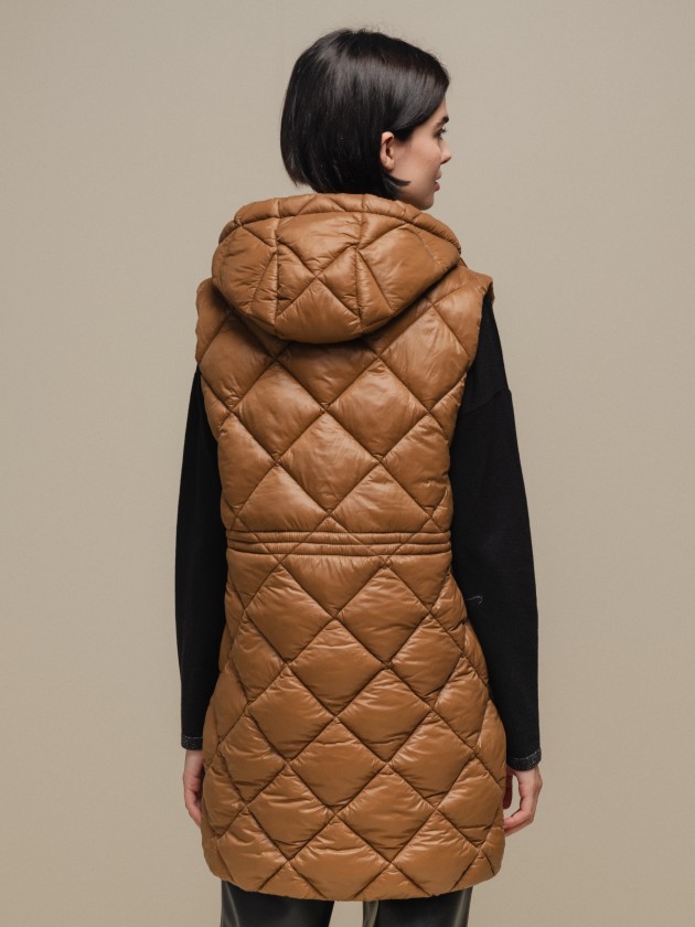 Padded vest with hood