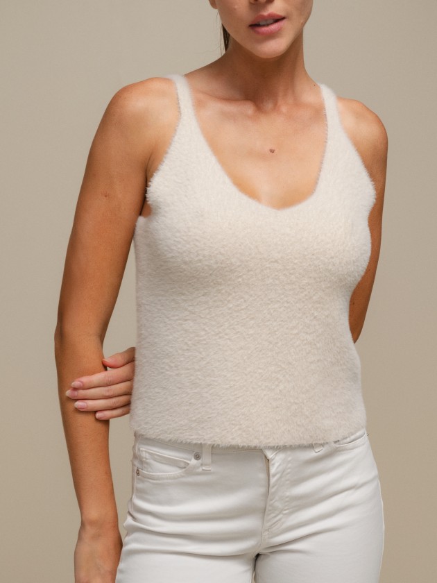 Knitwear top with straps