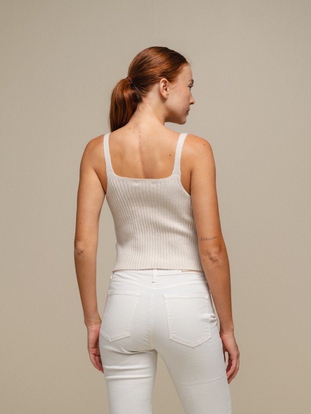 Knitwear top with straps